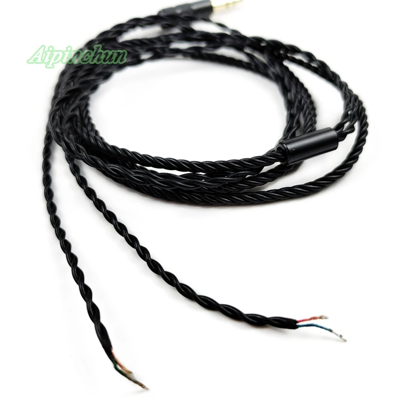 Aipinchun 3,5mm DIY Kopfhörer Kabel Kopfhörer Reparatur Ersatz 3-polige Buchse Upgrade-Leitung 30-Draht-Kern