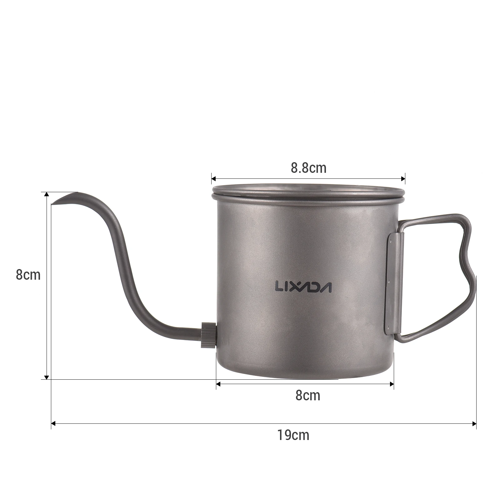 650Ml/550Ml/400Ml Titanium Koffie Giet Over Waterkoker Koffie Thee Water Camping Pot Fornuis Top Koffiepot Gooseneck Reizende Theepot