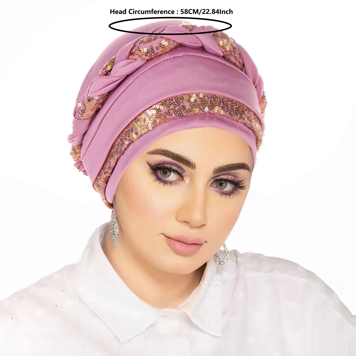 جديد النساء الحجاب عمامة القبعات الترتر بلون جديلة تويست قبعات السرطان العلاج الكيميائي بيني قبعة حك مطلي غطاء فقدان الشعر