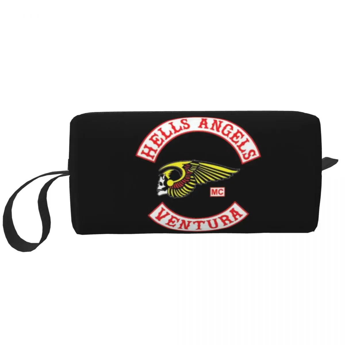 Fashion Hells Angels World Logo Travel Toiletry Bag Women Motorcycle Makeup Cosmetic Organizer Beauty Storage Dopp Kit