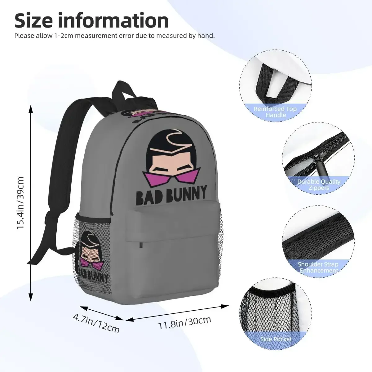 Bad Bunny Benito Antonio Backpack Student Boys Girls BookBag Children School Bag Laptop Shoulder Bags for Men Women