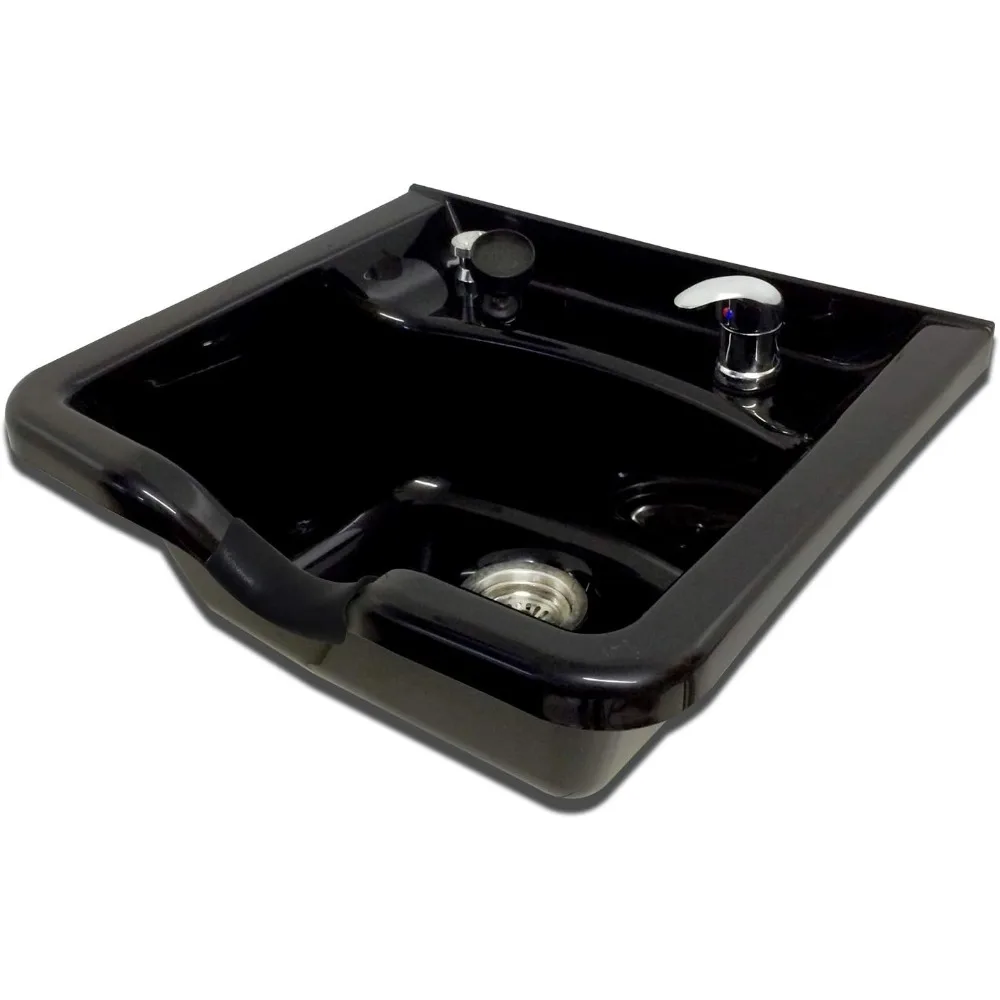 

Wide Shampoo Bowl Black ABS Plastic Salon and Spa Hair Sink Salon Equipment