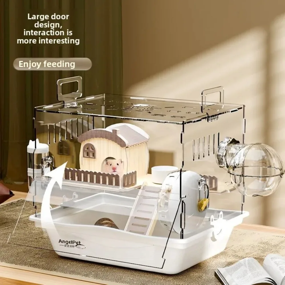In Stock Acrylic Hamster Cage Transparent Double-Layer Habitat Villa for Syrian Hamsters, Ideal Starter Home for Winter rabbit - Image 6