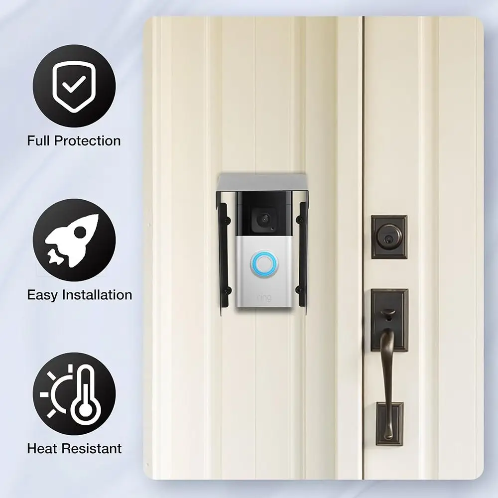 

Portable Waterproof Doorbell Cover Universal Durable Ring Doorbell Plate Full Protection Anti-glare Cover