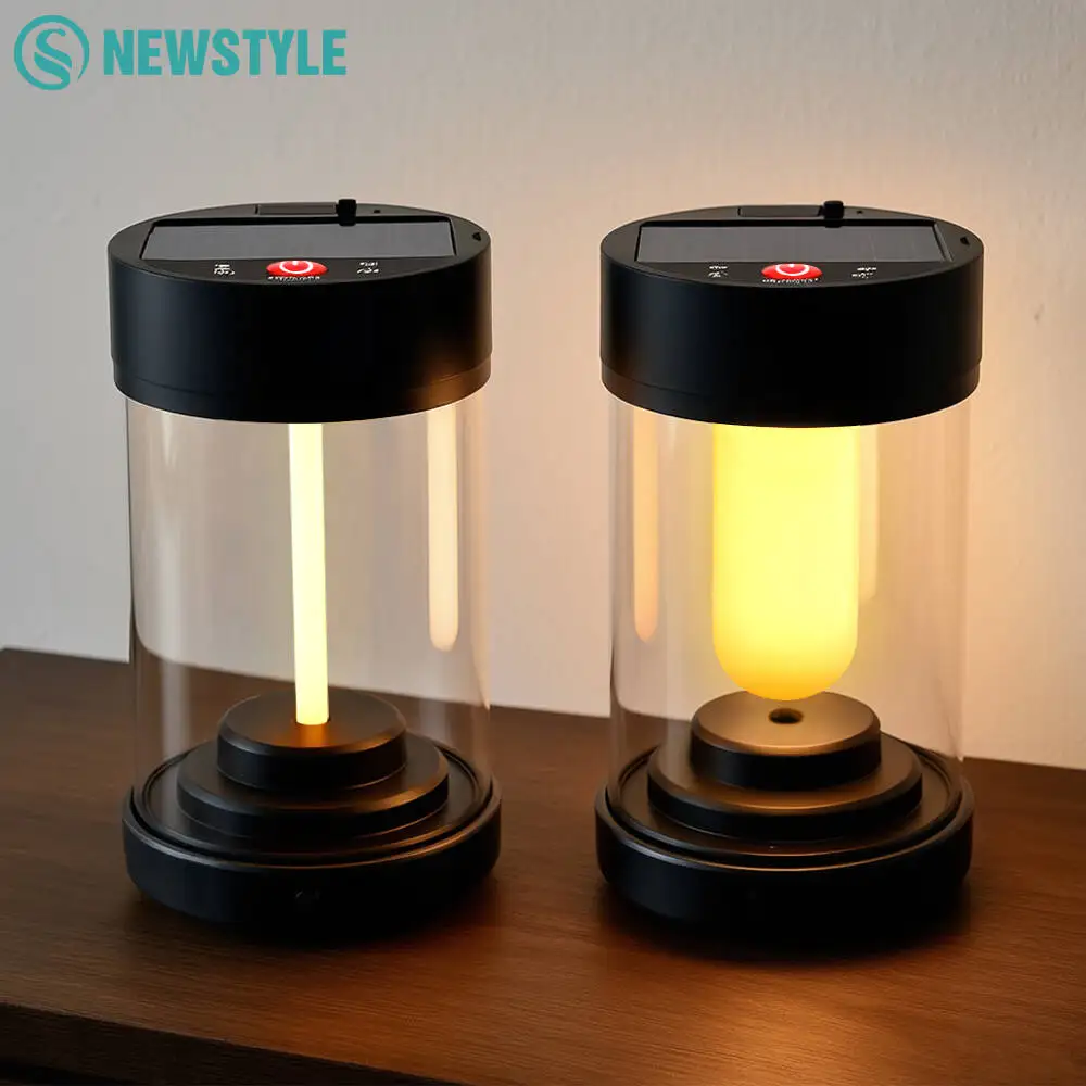 1-2PC Solar Lanterns Outdoor 5 Modes Rechargeable LED Solar Night Light Ornament Outdoor Weddings Celebrations Picnics Camping