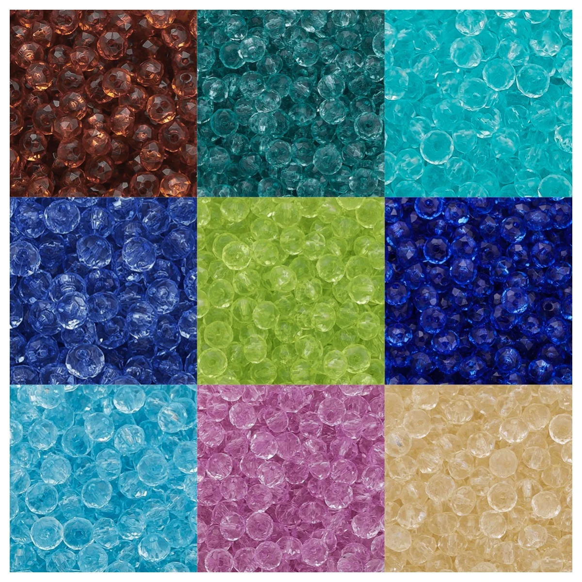

100pcs 6mm Flat Round Faceted Shape Acrylic Beads Loose Spacer Bead for Jewelry Making DIY Bracelet Necklace Accessories