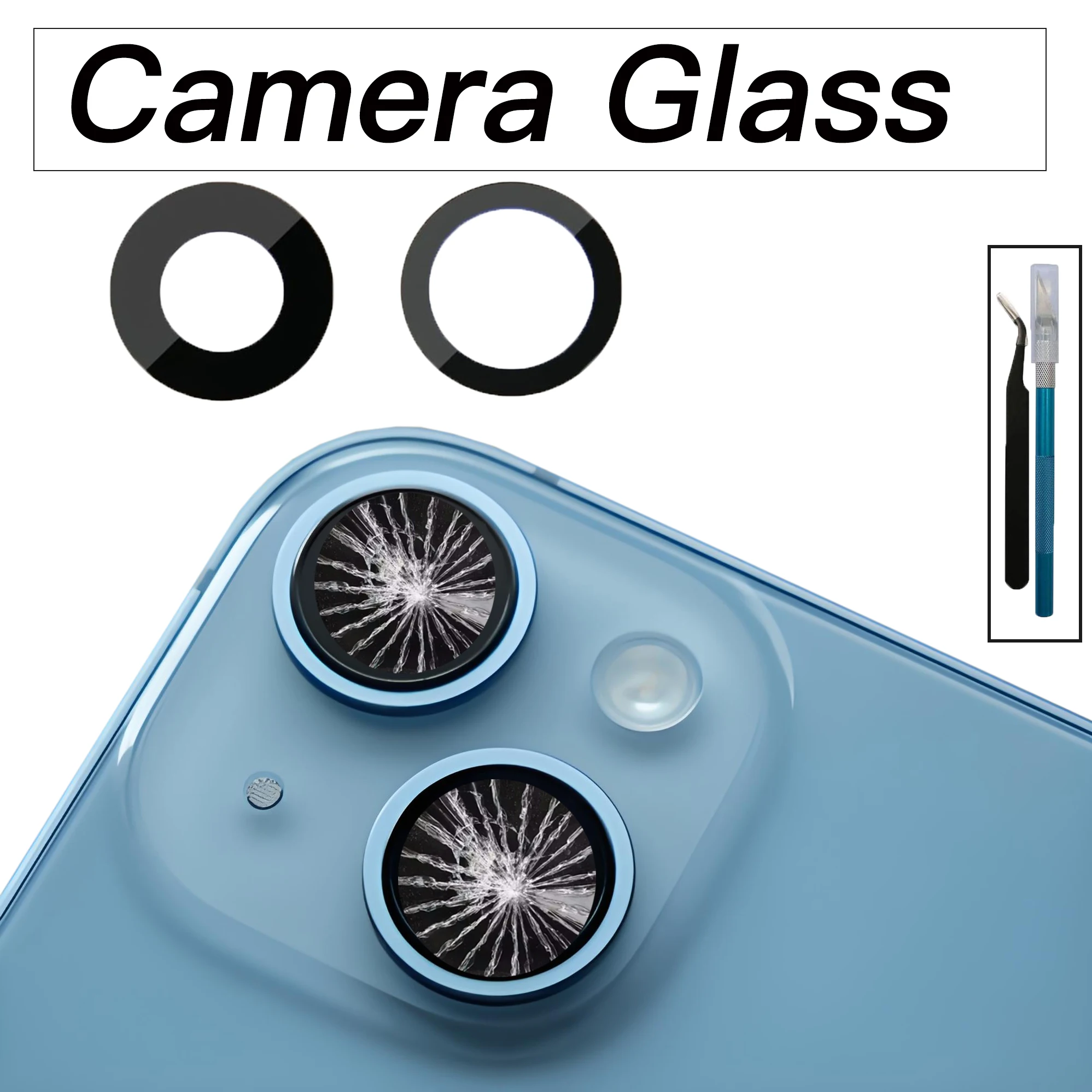 

Rear Back Camera Glass Lens Replacement For iPhone 7 7P 8 Plus X XR XS 11 12 13Mini Pro Max With Adhesive And Repair Tools