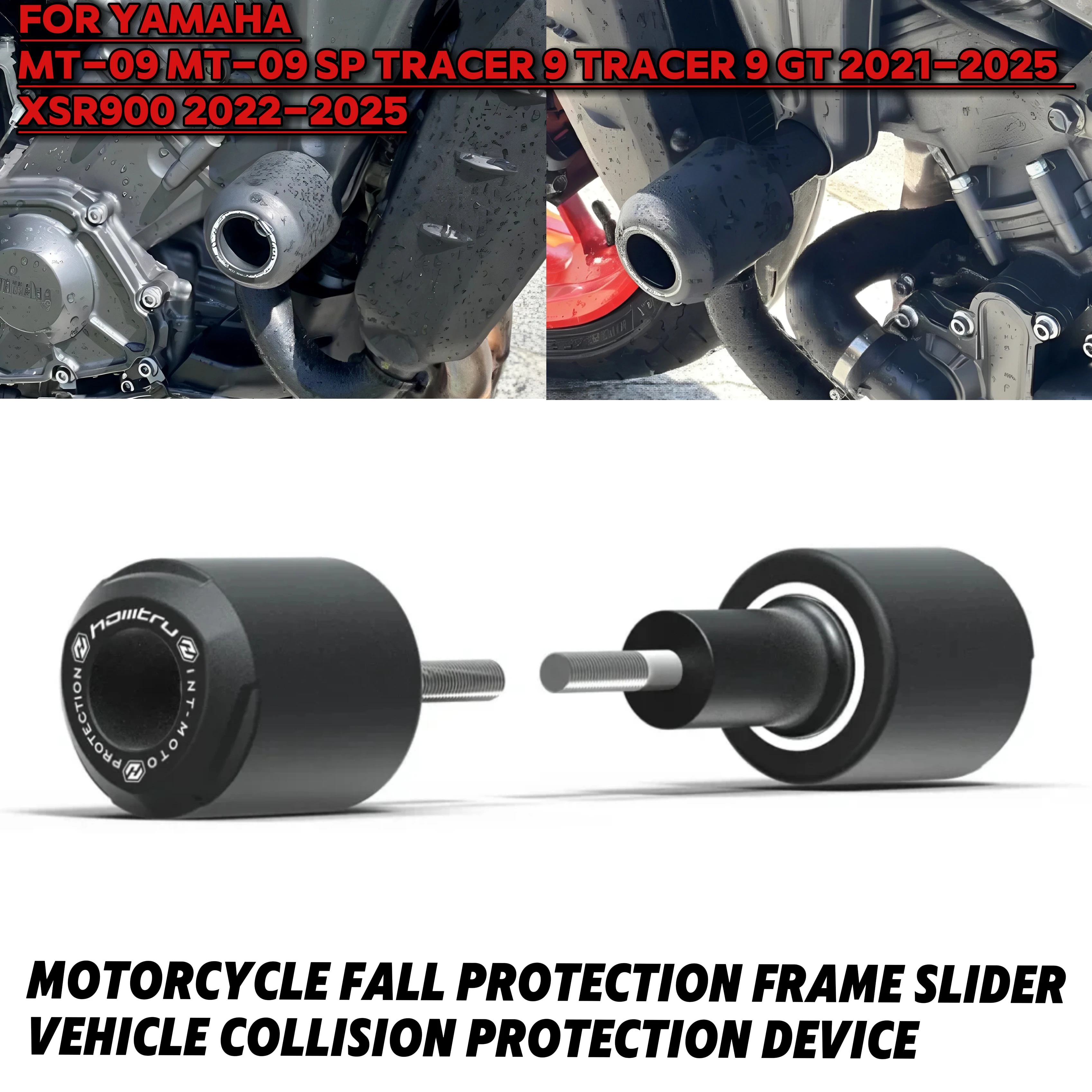 

Yamaha MT-09 MT-09 SP XSR900 Tracer 9 GT 2021-2025 Мотоциклетная рамка для защиты от падения, слайдер, устройство защиты от столкновений автомобиля