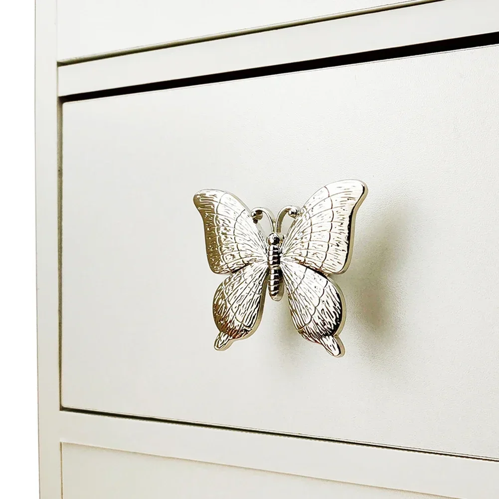 Vintage Butterfly Shape Zinc Alloy Furniture Handle Door Cabinets Knobs For Children Hardware Wardrobe Cupboard Door Pulls