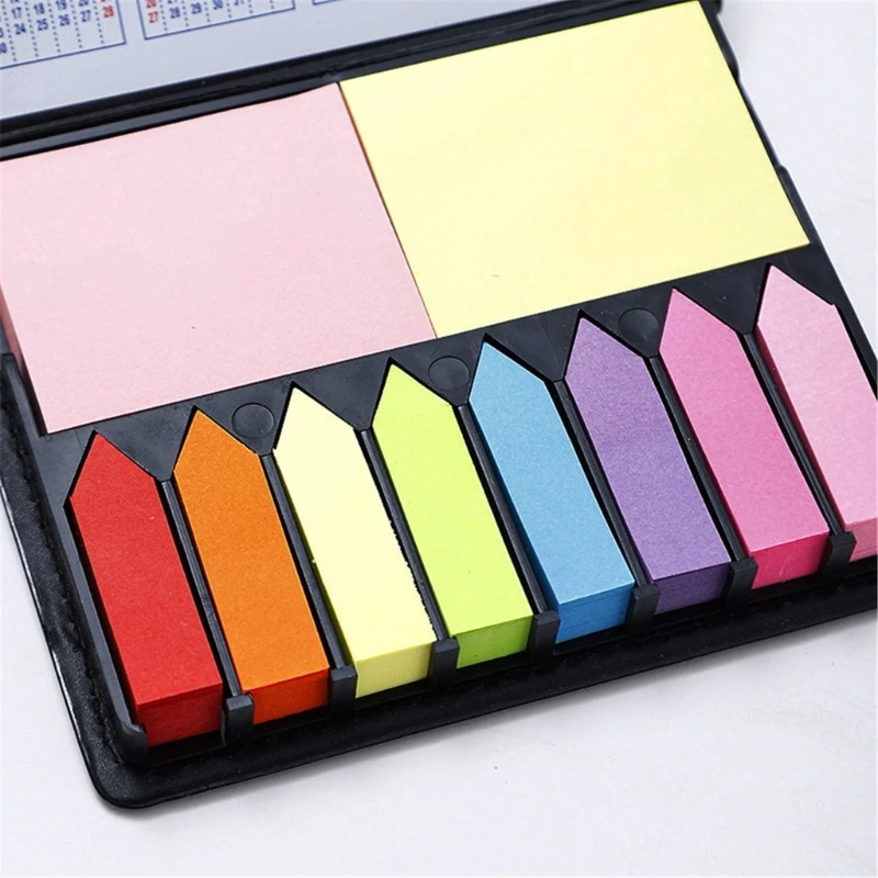 Sticky Note Set Indexes Labels Calendar 2024 Colourful Sticky Marker Self-Adhesive Note Pad School Office Supplies