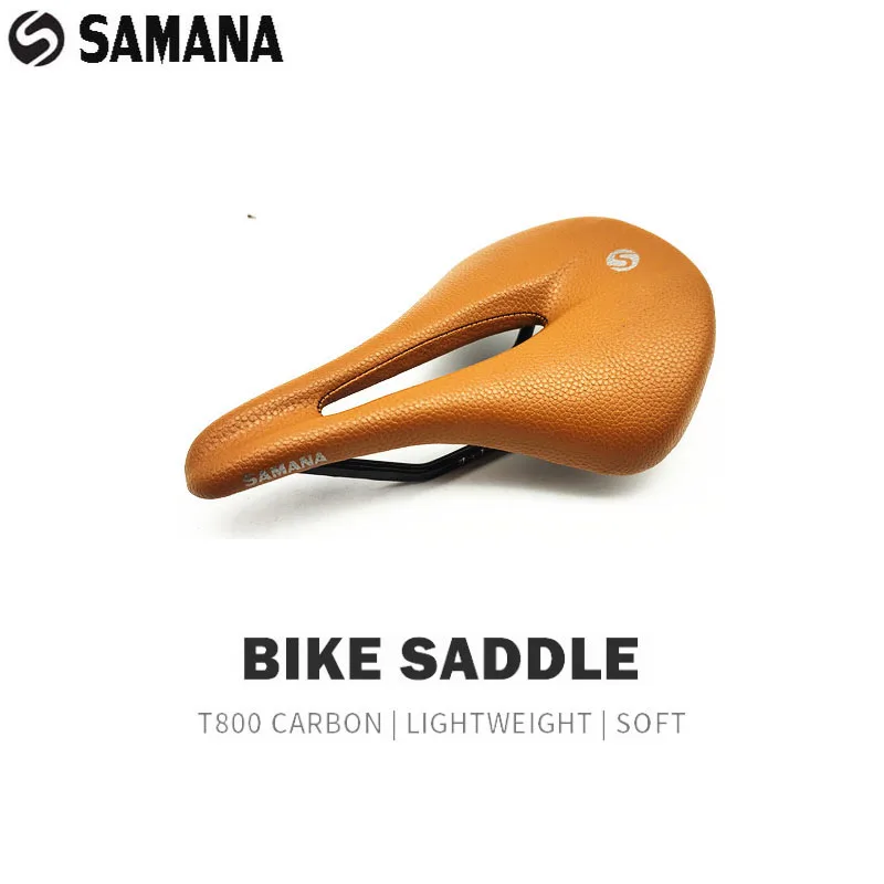 SAMANA Full carbon fiber Bicycle MTB road bike saddles hollow mountain bike saddle seat cushion comfortable Ultra light 140g