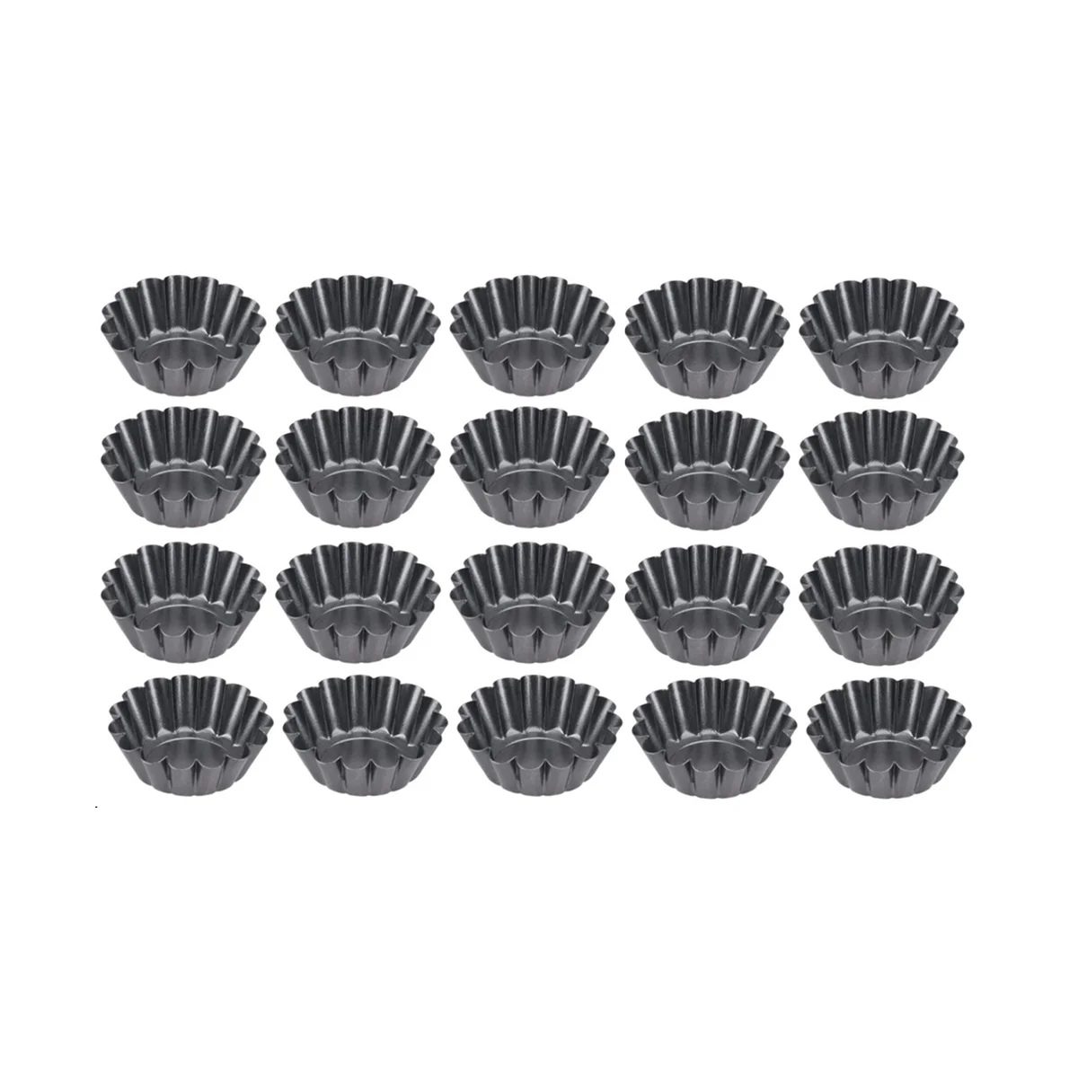 

20Pcs Non-Stick Cake Pan Mold Pizza Cake Muffin Mold Egg Tart with Ruffled Edge,Bakeware Pie Tins for Toaster Oven