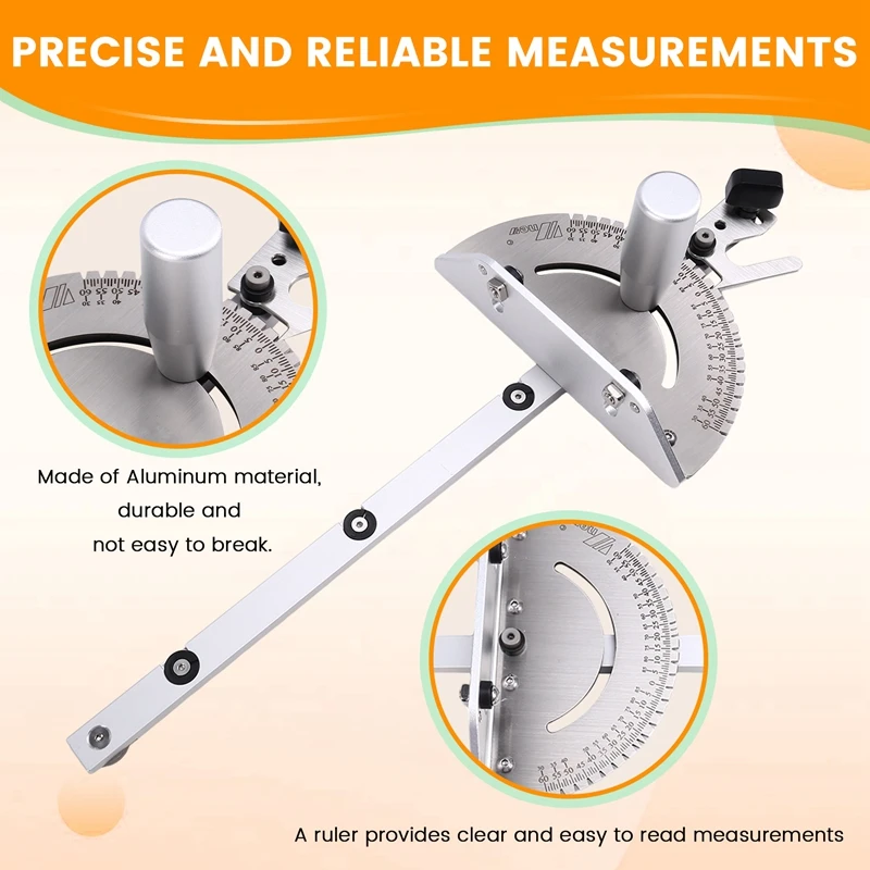 Miter Gauge Aluminum Handle Benches Table Saw  Router Miter Gauge Sawing Assembly Ruler Woodworking Tools