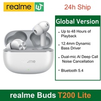  Global version realme Buds T200 Lite TWS Earphone Bluetooth 5.4 Dual-mic Al Deep Call Noise Cancellation 48 Hours Playback 