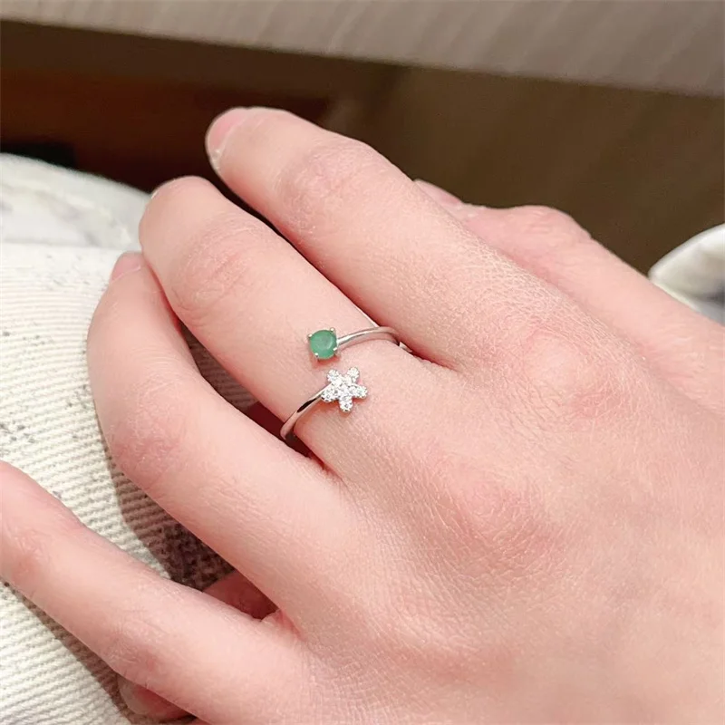 

Кольцо с натуральным изумрудом, настоящее серебро 925, кольцо для женщин, невесты, леди, натуральный драгоценный камень с сертификатом