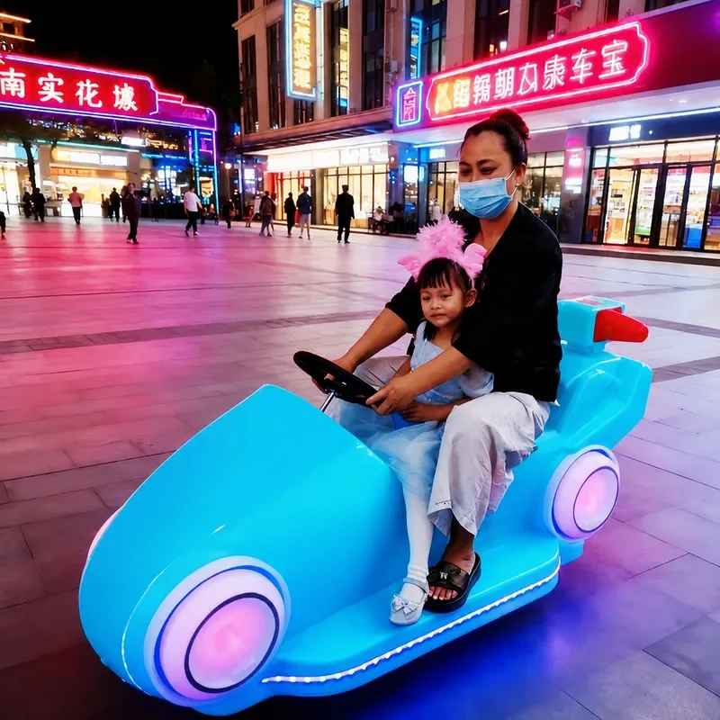Square Luminous Bumper Car 2025 Parent Child Amusement Ride Stall Equipment Direct Supply