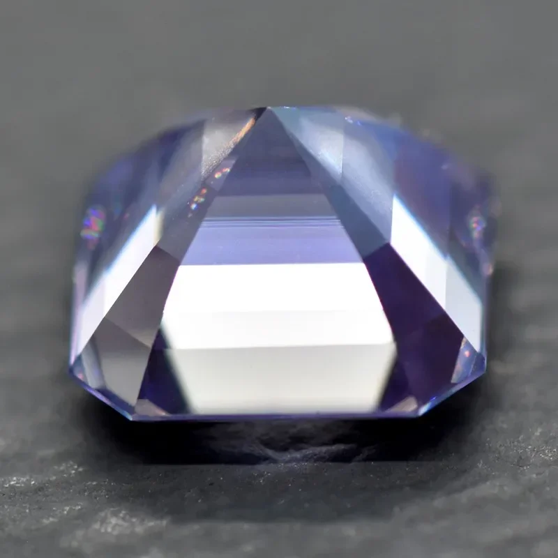 Moissanite Stone Asscher Cut Lavender Color Loose Gemstone Lab Grown Moissanite GRA Certificated Advanced Jewel Material