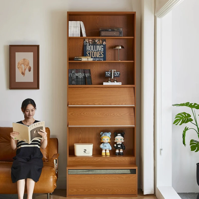 YJQ solid wood card holder bookcasecombination cabinet household integrated card holder whole wall integrated bookcase