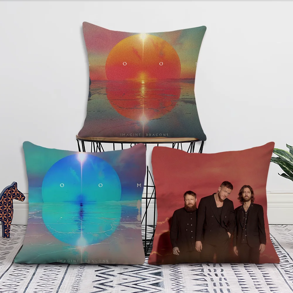 Rock Band Imagine D-Dragons Loom Pillow Case Square Cushion Room Bedroom Headboard Sofa Living Backrest Car Accessories Nap Time