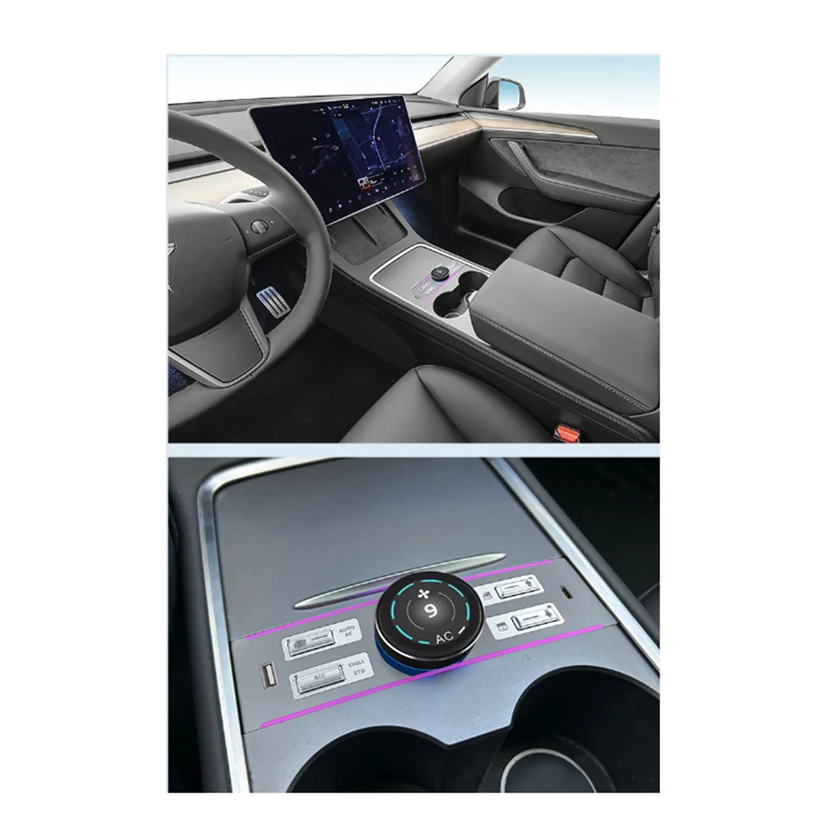 Car Center Console Smart Docking Station Multifunction Physical Buttons with TYPE-C Interface for Tesla Model