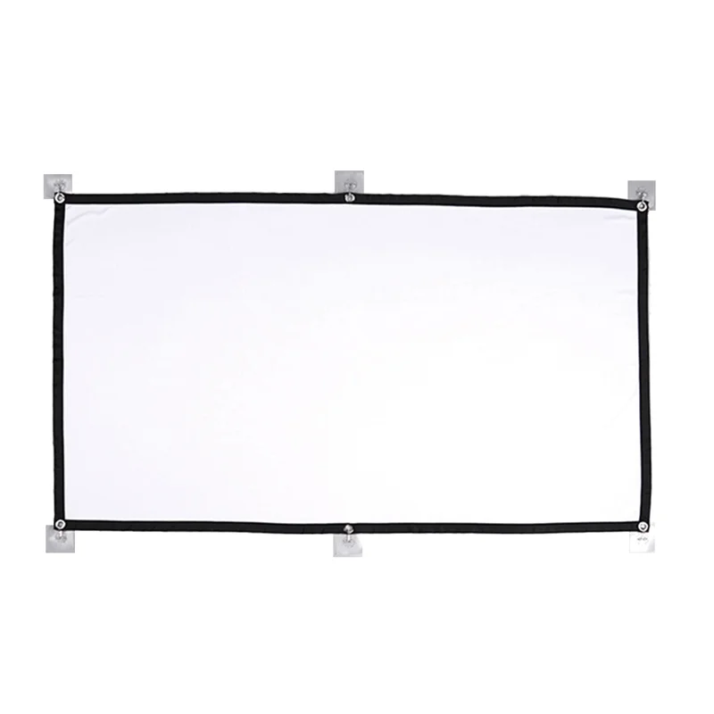 B47C 150 Inch Portable Projector Screen 16:9 Simple Projector Curtain High Density Soft Projection Screen For Home Office