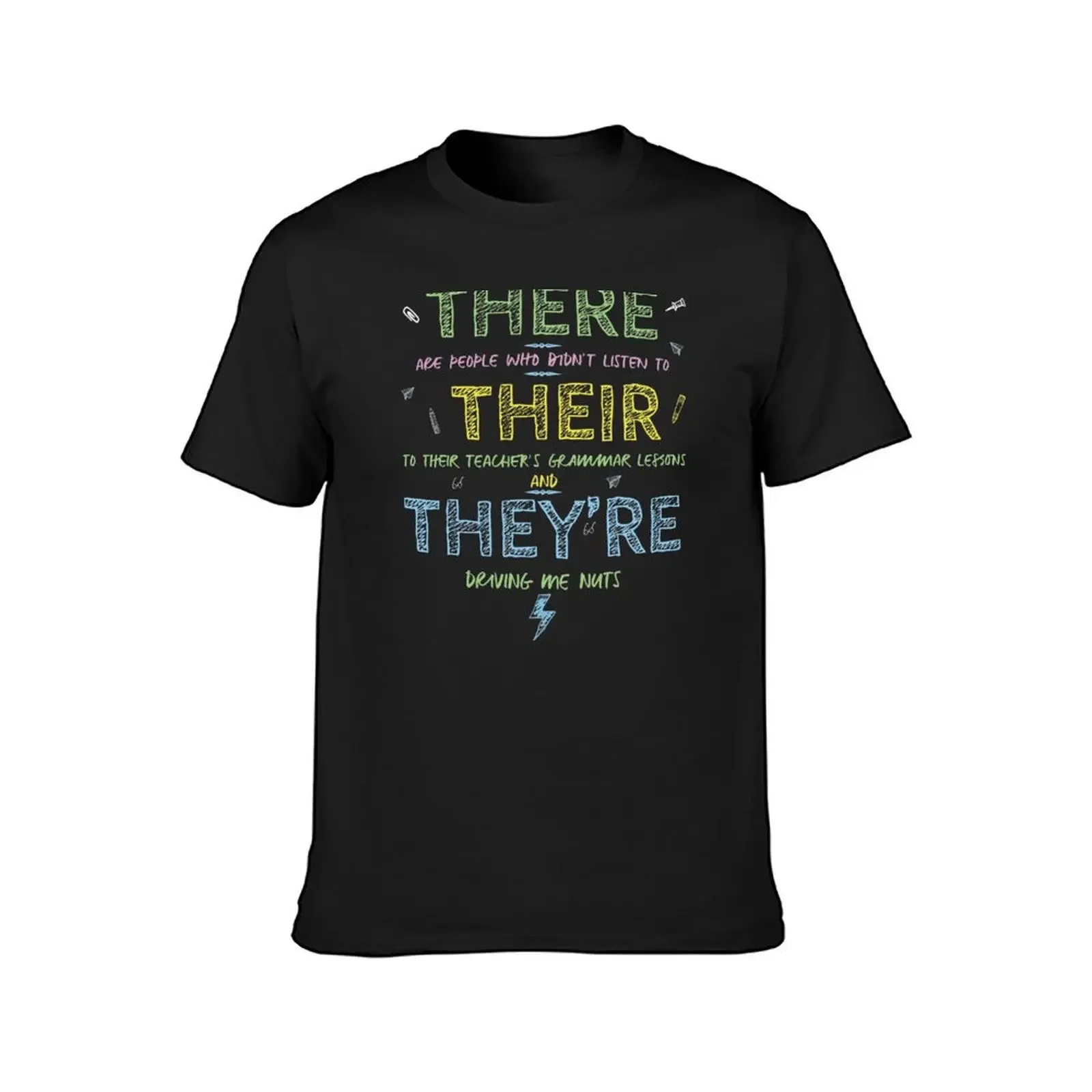 There Their and They're Funny English Grammar T-Shirt man clothes animal prinfor boys compression shirt men