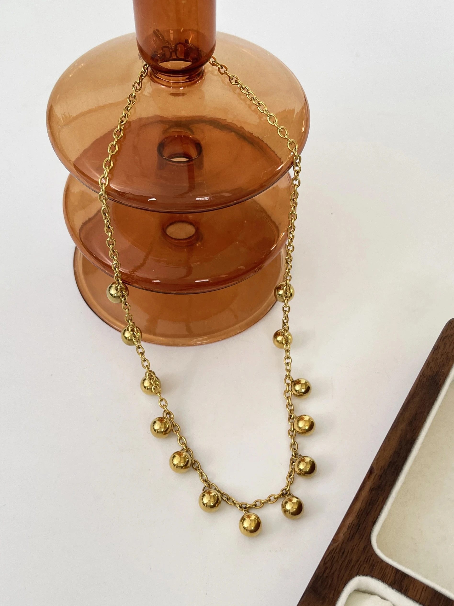 Peri'sbox الفولاذ المقاوم للصدأ 18K الذهب Pvd مطلي متعددة الكرة المختنق قلادة للنساء 2023 جديد الشرير بنات مجوهرات الحرة تشويه #5