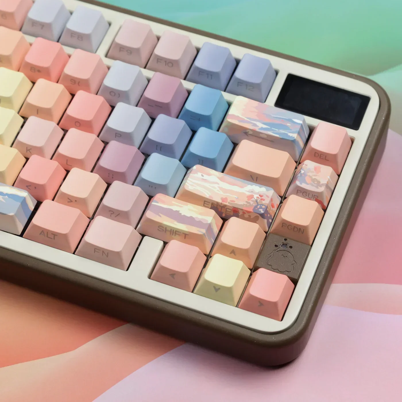 Sunset afterglow side engraved transparent keycap camouflage original factory height gradual change HI8 F99 F87 G75 image 4