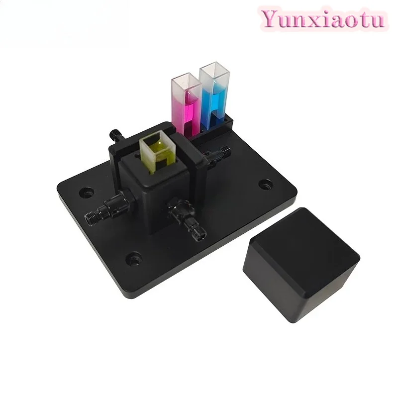 4 Way Cuvette Holder with SMA905 Fiber Interface and Collimating Lens for Absorbance Transmittance Fluorescence Measurement Lab