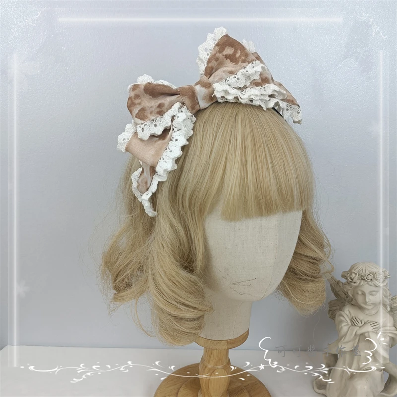 Original Handmade Tabby Cat Ears Animal Ears Hair Band KC Three-Flower Cat Side Clip Tail Lolita Hair Accessories