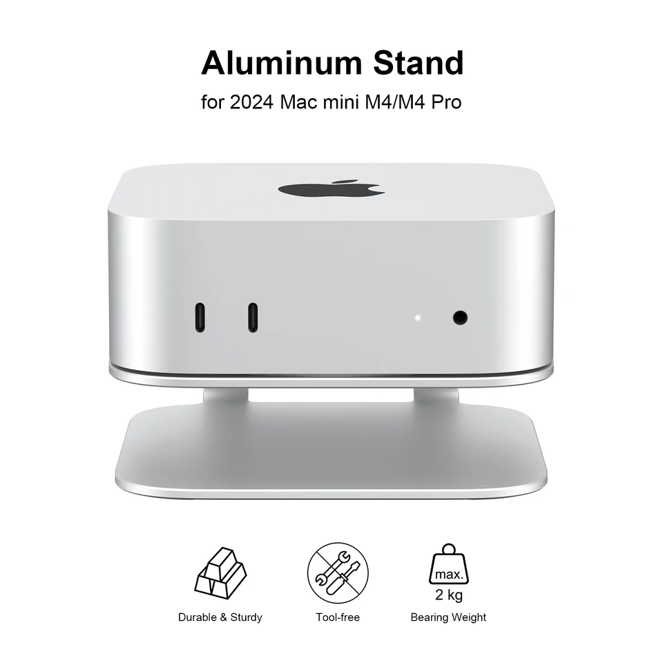 Qwiizlab アルミニウム スタンド Mac mini M4 および M4 Pro 2024 用