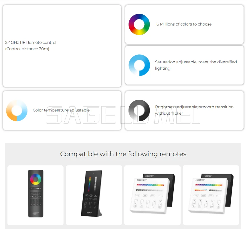 FUT074 FUT074WR MiBoxer 6W RGB+CCT LED Downlight WiFi+2.4GHz Built-in power Tuya smart app control  Third party voice control