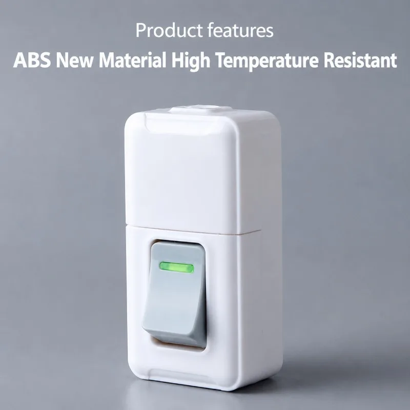 White Push-button Rocker Actuator, Heavy-duty Thick Copper Contact, Household Current Controller, on-off Circuit Fixture