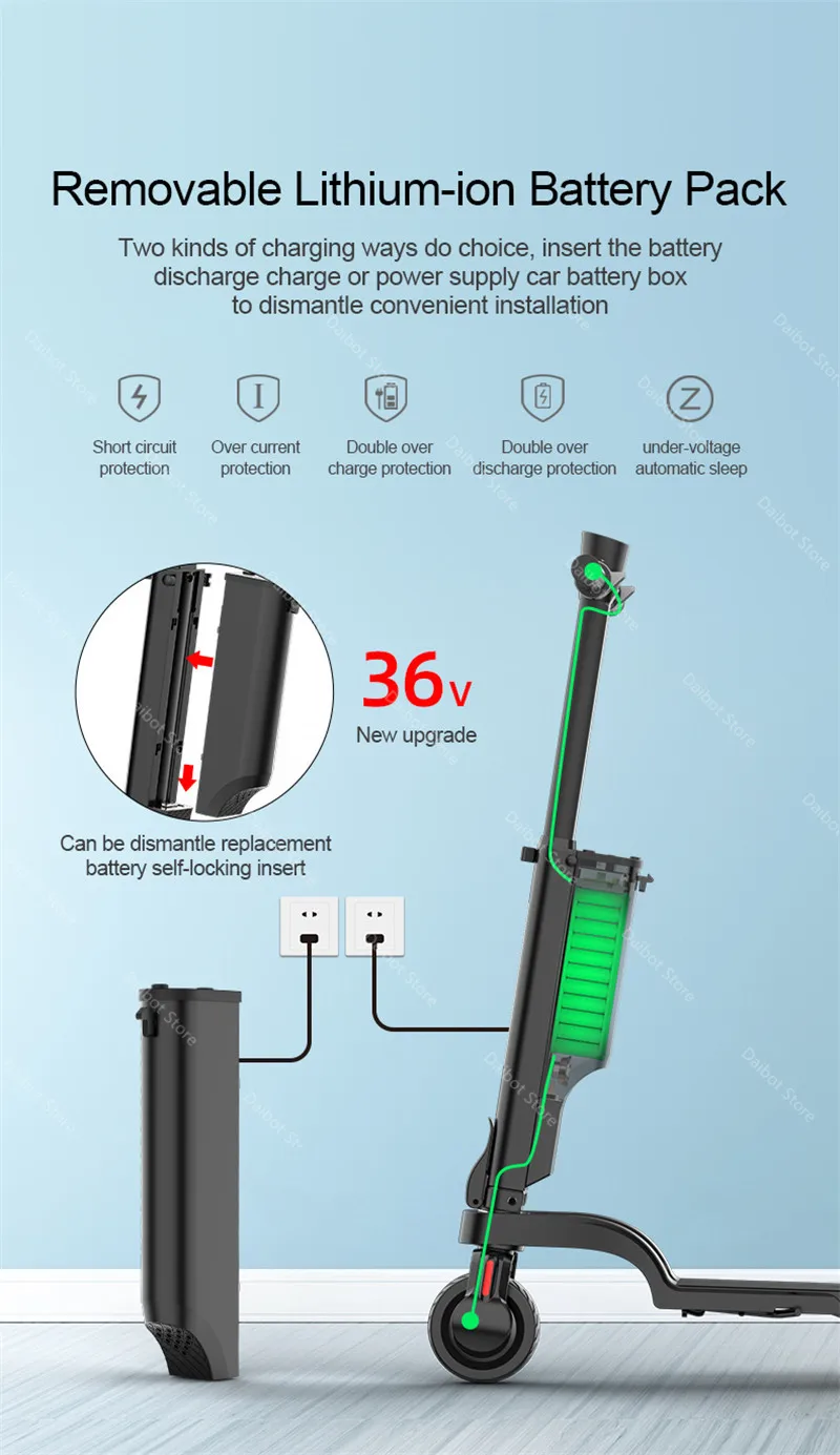 Daibot X6 Portable Electric Scooter Two Wheel Electric Scooters Mini Folding Electric E-Scooter Power Bank