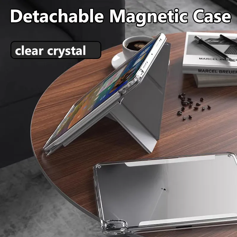 Magnetic Case for Ipad Pro 11 2022 Pro 11 2021 2020 2018 Air 5 Air 4 Detachable Y Fold Clear Crystal Auto Sleep/wake Up Cover