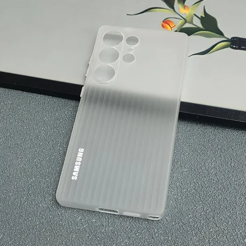Матовый тонкий прозрачный чехол для телефона с гофрированным узором для Samsung Galaxy S26 S25 S24 S23 Ultra Plus, противоударный чехол в ультратонкую полоску