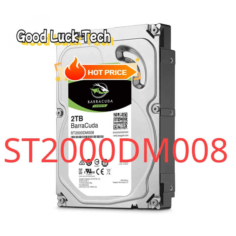 NEW HDD 2T For Sea-gate  ST2000DM008 BarraCuda 2TB 7200RPM SATA III 6Gb/s 256MB Cache 3.5