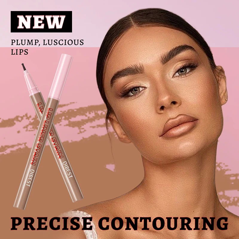 2-in-1 matte lip liner smooth application waterproof anti smudge natural makeup effect