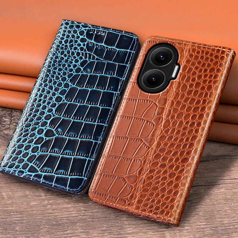 

Flip Case For XIAOMI Redmi Turbo 4 Turbo4 Pro 5G Genuine Leather Magnetic Cover Luxury Cowhide Crocodile Pattern Wallet Cases