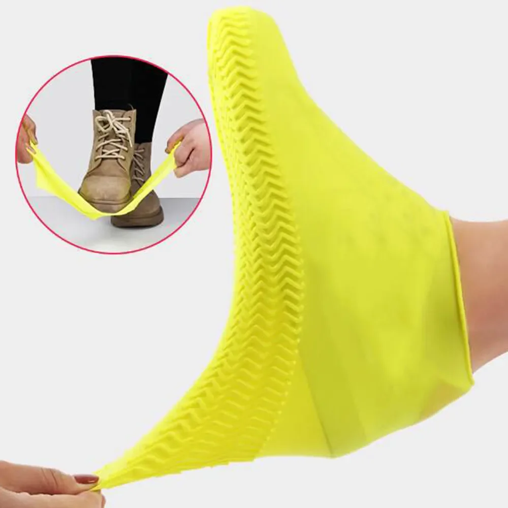 Wasserdichte Schuhüberzüge aus Silikon, rutschfest, für Regenstiefel, Unisex, Sneakers-Schutz für regnerische Tage im Freien, wiederverwendbare Regenschuhüberzüge – Detail 9