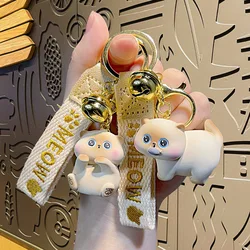 New Cute Cartoon Resin Kitten Keychains For Women Y2k Bag Pendant Couple Car Key Chains Jewelry Gift Decoration Accessories