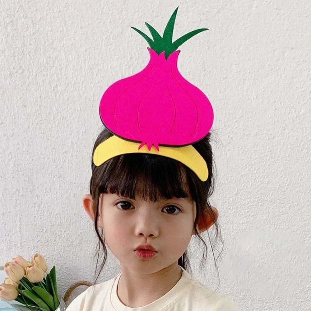 

Cloth Cartoon Vegetable Headband Elastic Personalized Creative Headdress for Kids Colorful Funny