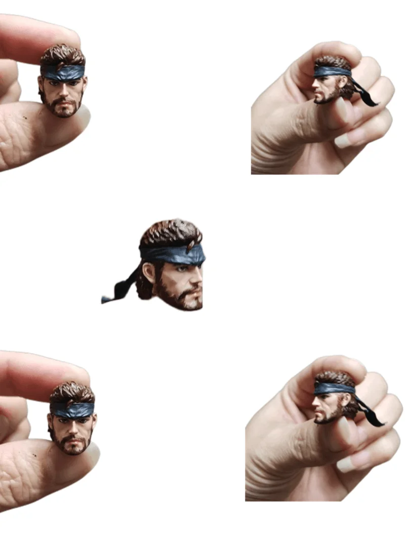 1/12 Scale Head-Carved Horned Snake Old Male Soldier Model PVC Headscarf  6Inch Action Figure Body Doll DIY