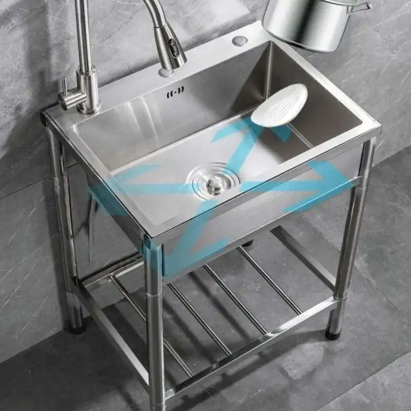 

Кухонные мойки из нержавеющей стали, утолщенные современные коммерческие раковины для мытья рук для ресторана, дома, многофункциональная кухонная раковина