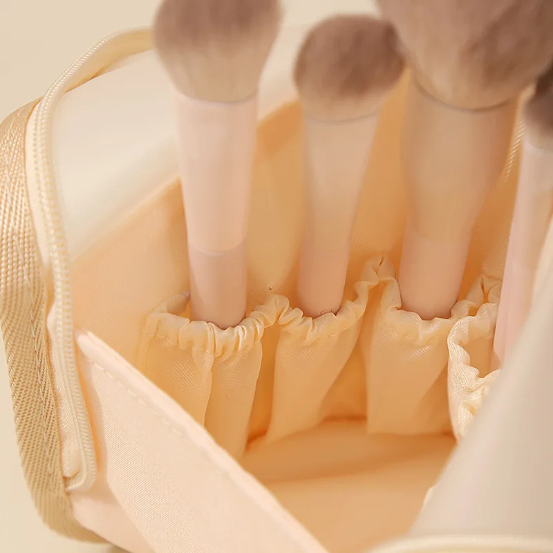 Portable Women Handheld Cosmetic Bag Storage Pouch for Makeup Brushes Lipstick Eyebrow Pencils Stationery Waterproof Wash Bag view 3