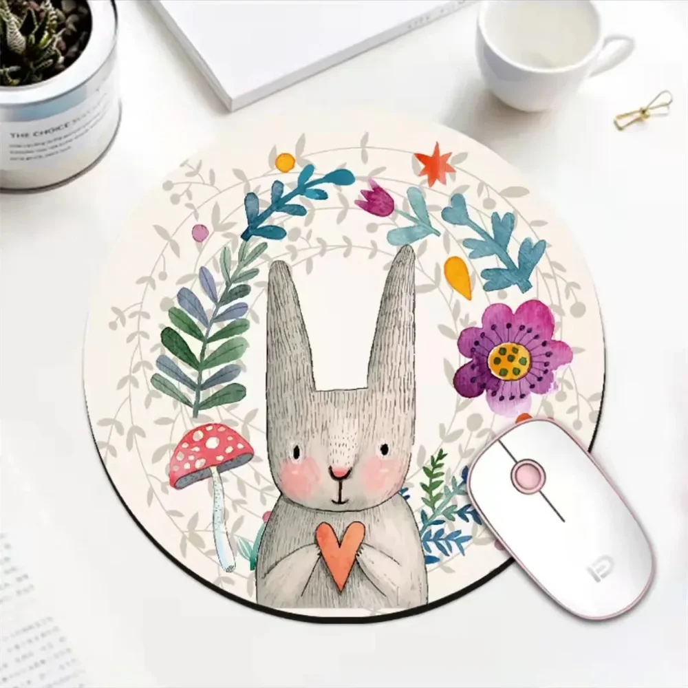 200mm Kawaii Round Mouse Pad Desk Pad Laptop Mouse Mat for Office PC Computer Keyboard Non-Slip Rubber Desk Mat Коврик Для Мыши
