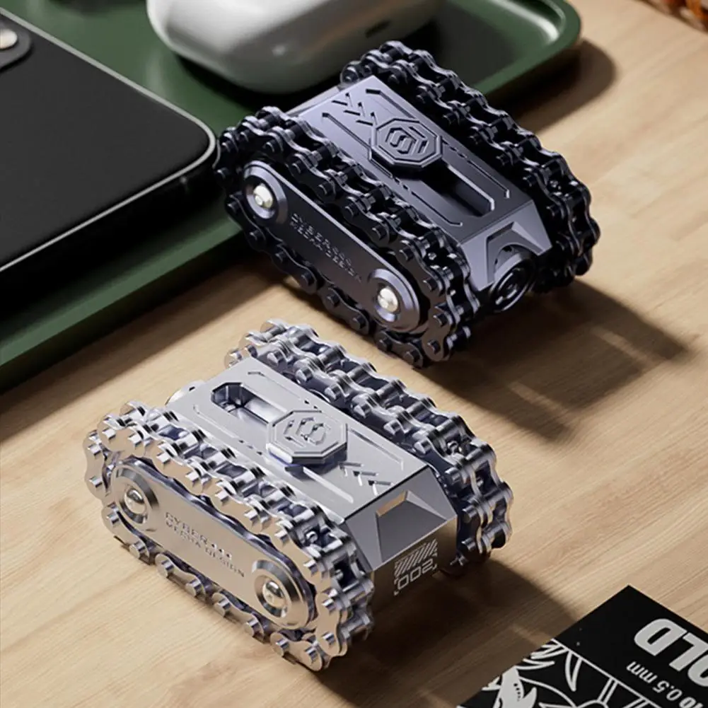 Réservoir roue à cliquet Fidget rouleau carte de poussée magnétique chaîne d'engrenage mécanique plaque de poussée rotative soulagement du Stress Fidget Spinner