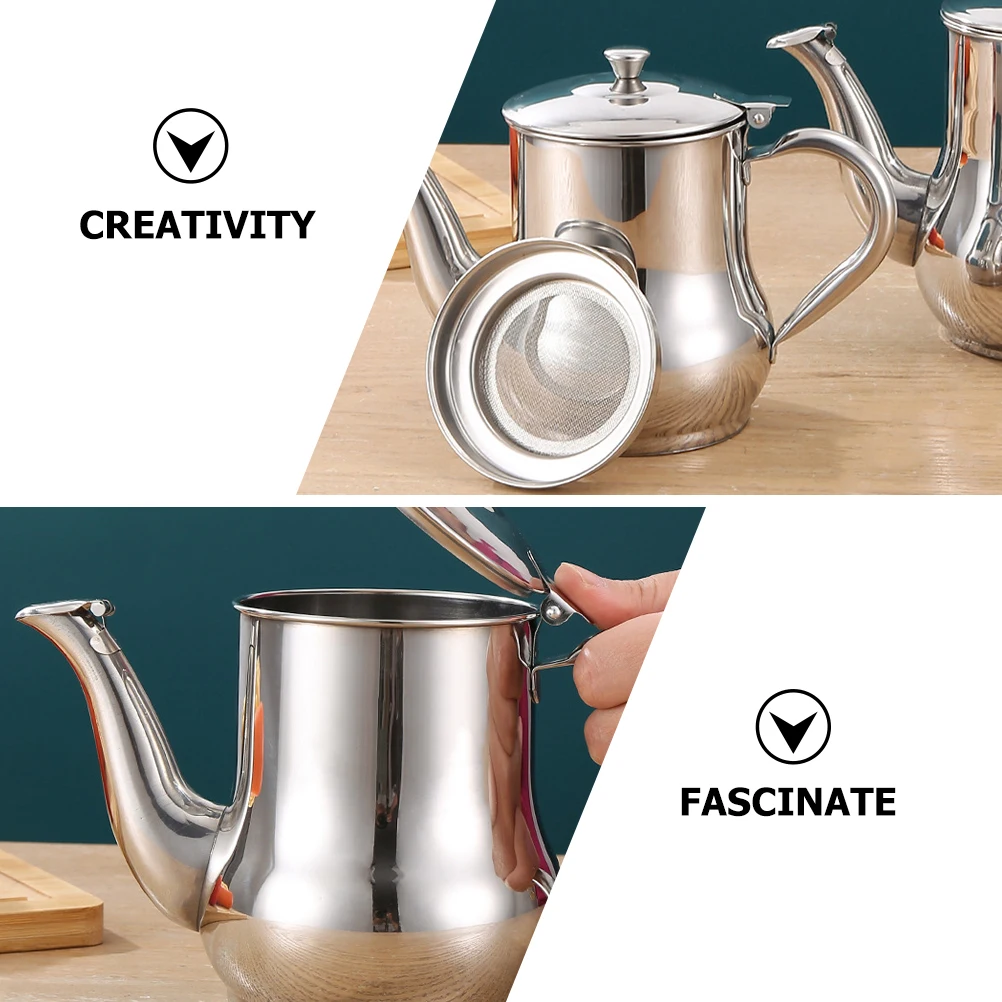 

Stainless Steel Oil Holder Filter Kitchen Vinegar Dispenser Multi Function Container Small Daily Use Oil Accessory Household