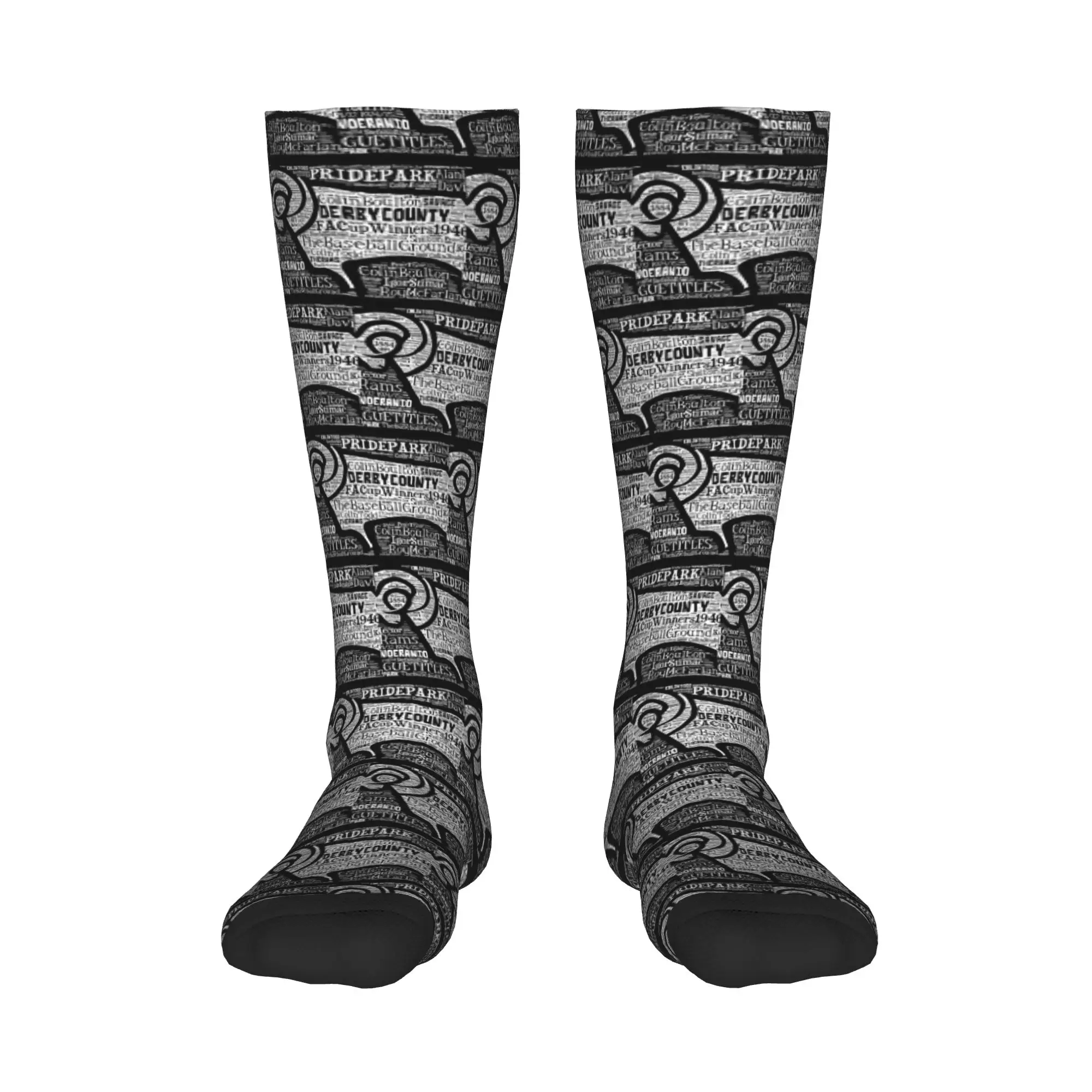 

Всесезонные чулки для экипажа, клубные носки Derby County, забавные длинные носки в стиле хип-хоп в стиле Харадзюку, аксессуары для мужчин и женщин, подарки