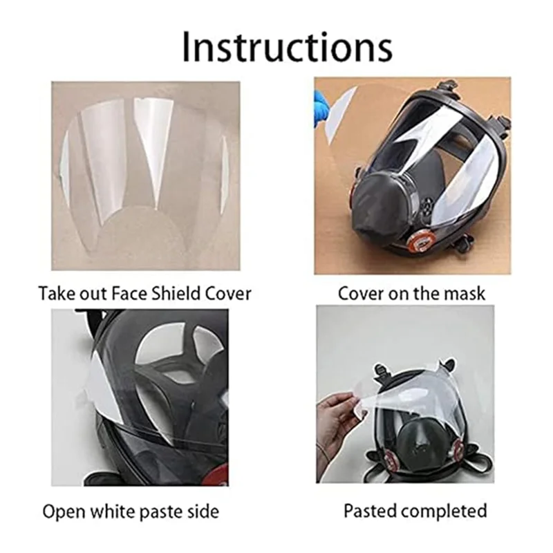 

ABKP-10 Pack Peel Off Lens Cover Protective Cover For 6800 Mask Protective Cover Full Facepiece Respirator